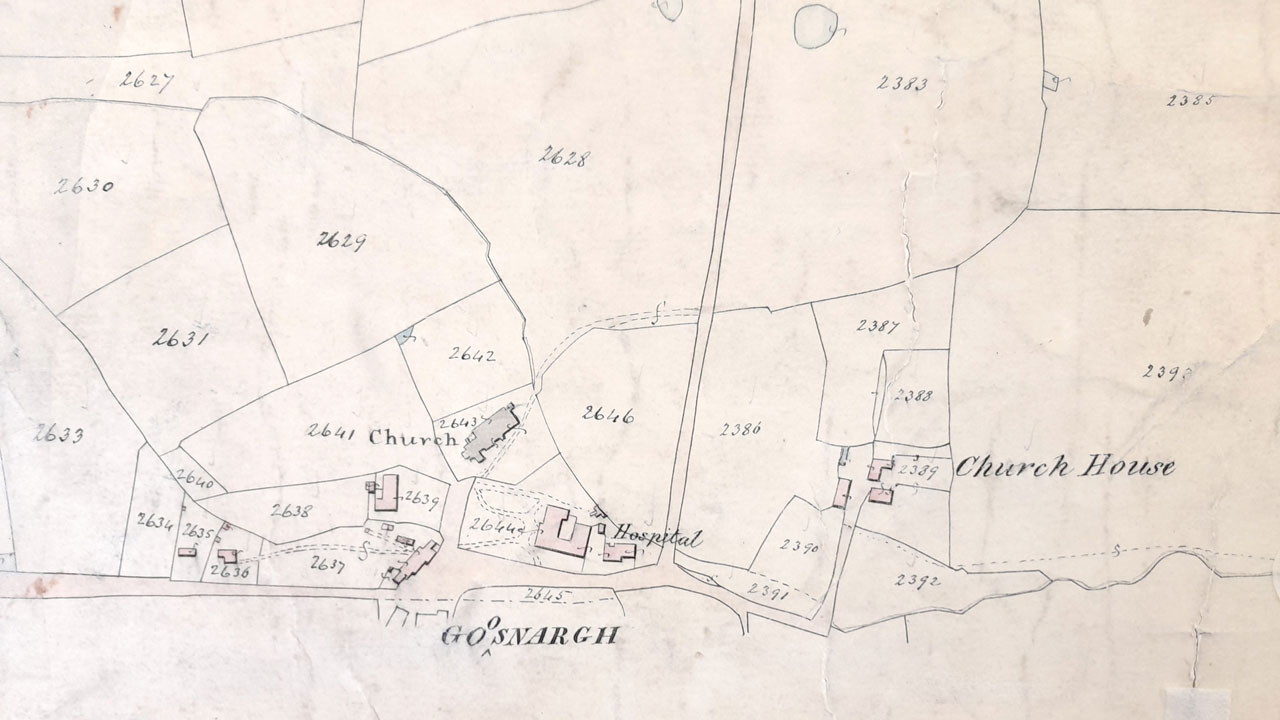 old hand drawn map of goosnargh